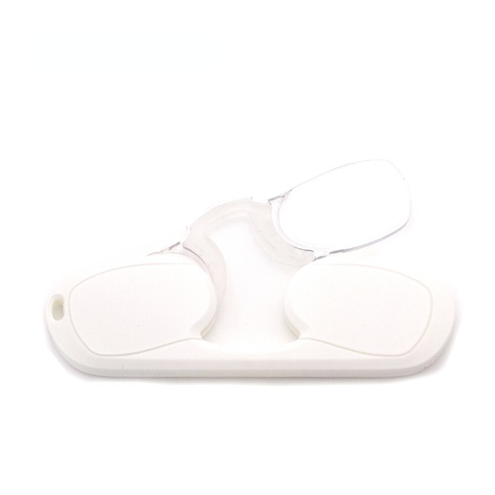 Mini gafas de lectura con Clip para hombre y mujer, anteojos recetados, sin patillas, Pince-nez1.0 + 1,5 + 2,0 + 2,5 + 3,0 + 3,5: Blanco / +250