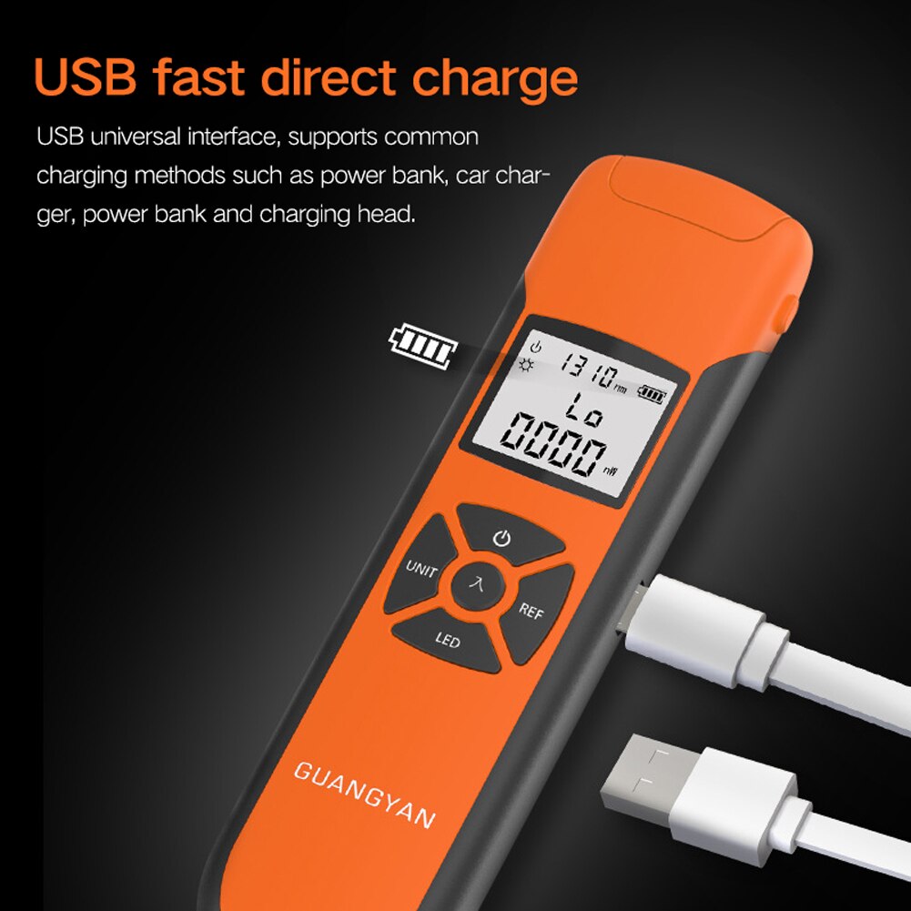 Draagbare Lichtgewicht Optische Power Meter Hoge Accurancy Oplaadbare Optic Power Meter 7 Wavelengthes