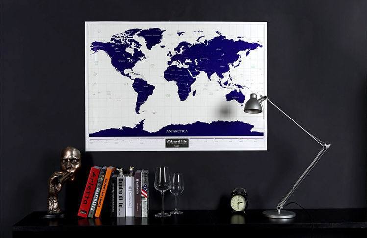 Lichtgevende Deluxe Scratch Kaart 1 Stuk wereldkaart kras travel scratch off maps Met Sterrenlicht