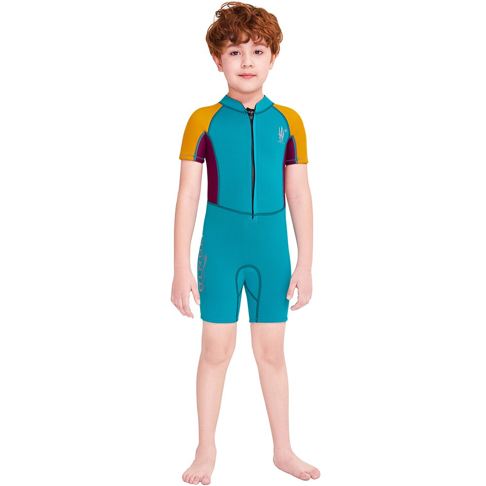 Kids 2.5Mm Kleurrijke Neopreen Korte Kwallen Zwemkleding Wetsuit Surfen Scuba Kwallen Duikpak Snorkelen Zwemmen