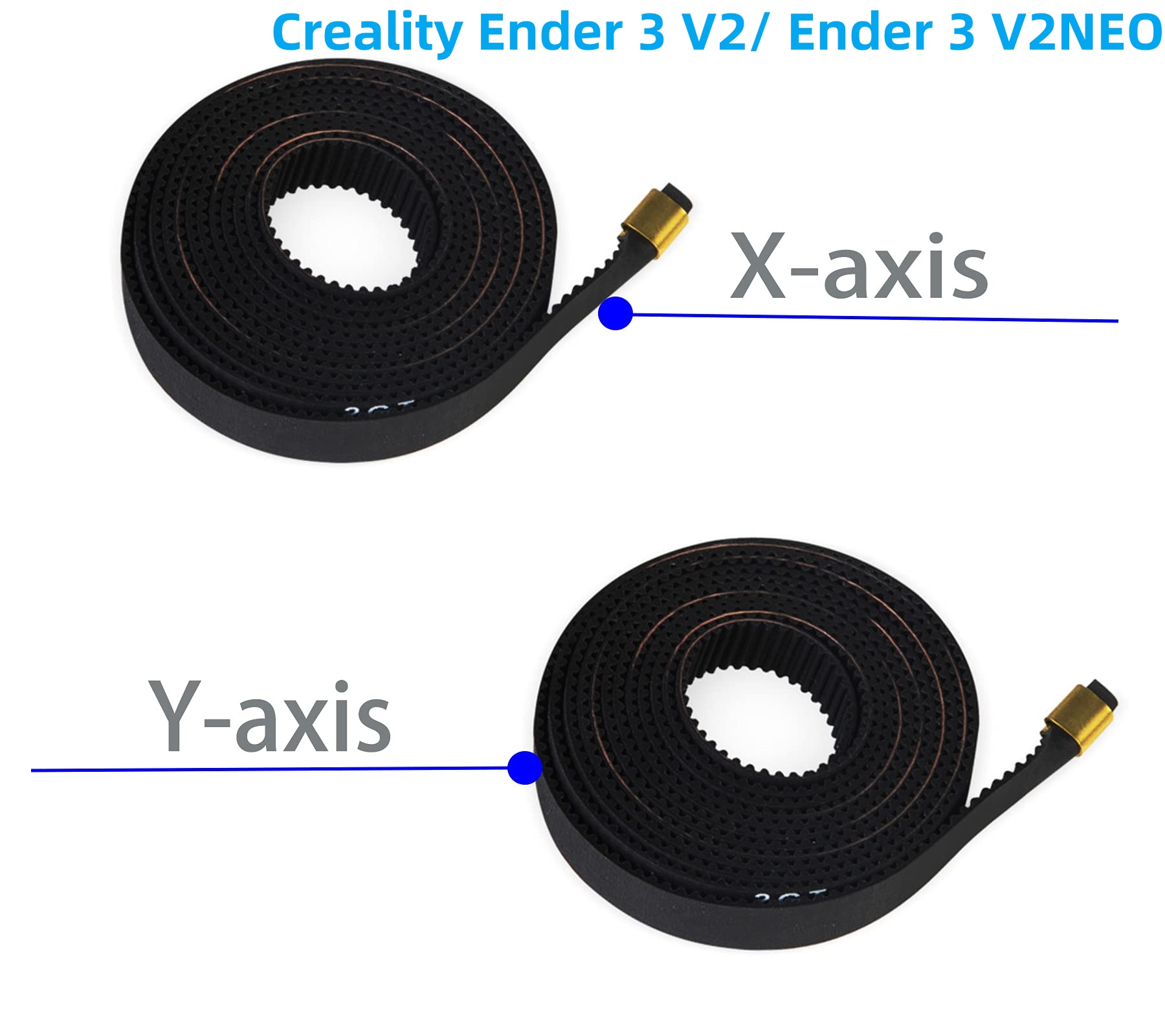 Creality ender -3 max neo x+y-as synchrone riem voor ender -3 max/neo/ender -3 v2/ neo 3d printeronderdelen: Geel