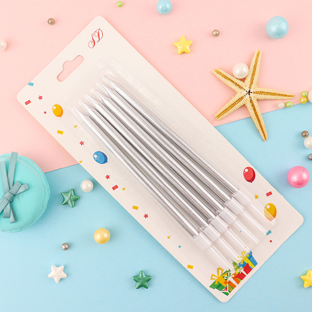 6 stücke Kasten Lange Bleistift Kuchen Kerze Sicher Flammen freundlicher Geburtstag Party Hochzeit Kuchen Kerze Favor Liefert Kuchen Dekorationen Hause dezember
