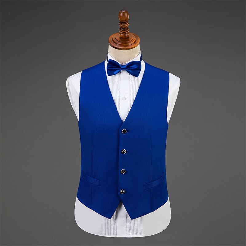 homme Costumes formel scène porter gilet + noeud papillon spectacle Costumes Performance vêtements hommes mariage Groomsman vêtements VDB861