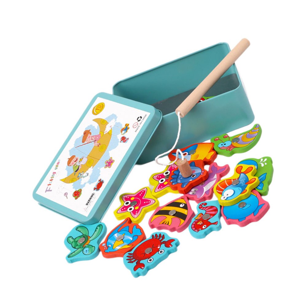 1 Set Fishing Game Playset Portable Charming Magnetic Fishing Game Bath Toy Educational Plaything for Game Birthday: Default Title