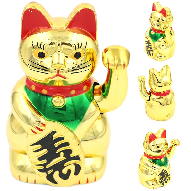 Welkom Zwaaien Cat Chinese Lucky Cat Rijkdom Zwaaien Kat Goud Wuivende Hand Feng-Shui Lucky Leuke Home Decor