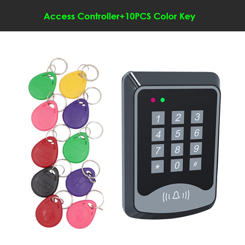 RFID Door Access Control System Kit with keys keyboard Power Supply door lock electronic 180KG Smart Door Access Control System: AC and 10PCS Key