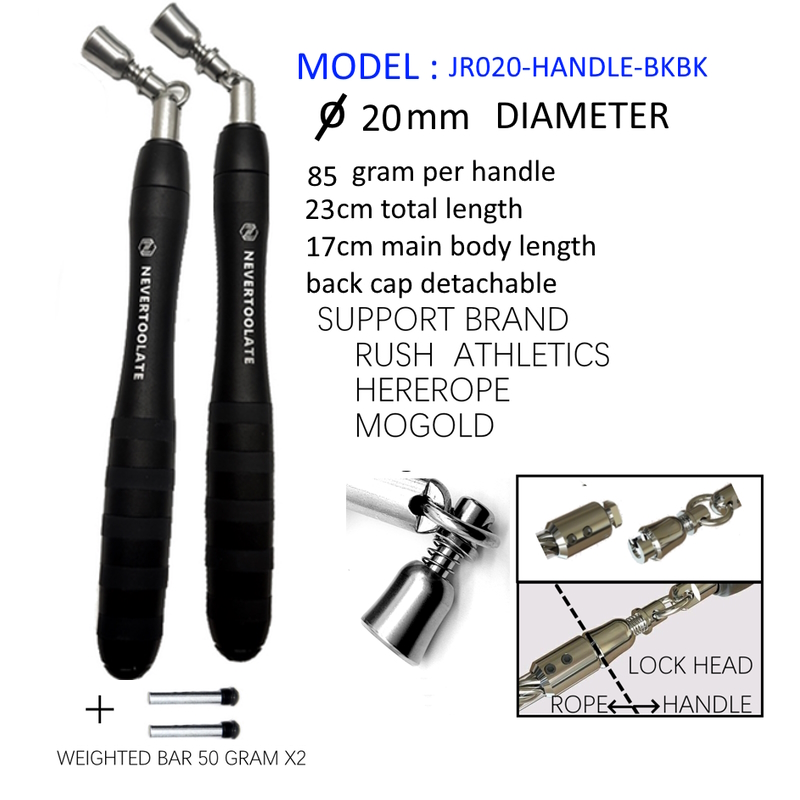 Mango de repuesto con sistema de bloqueo, cuerda de cambio RA IGNITE, accesorios pesados, cuerda para saltar, cuerda para crossfit