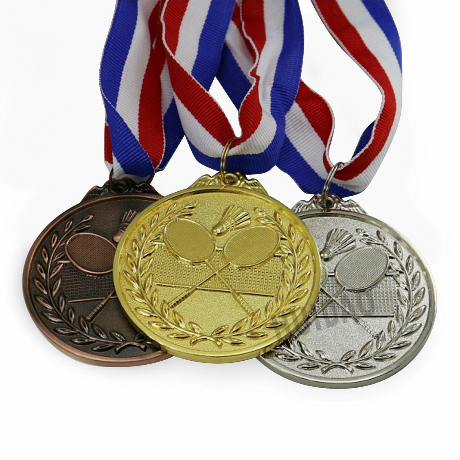 Dia 65MM Play Badminton Medals 1Set Contain 1pcs Gold Color Medal and 1pcs Silver Gold Medal and 1pcs Branze Medal