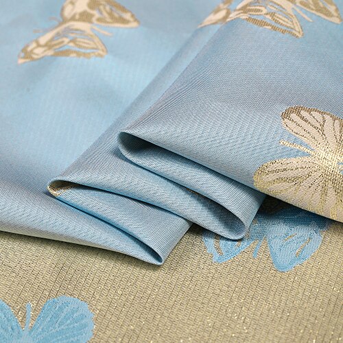 Begrænset fransk stereo jacquard kjole stof tapet tapet satin sommerfugl guld sprødt garn farvet lys klud