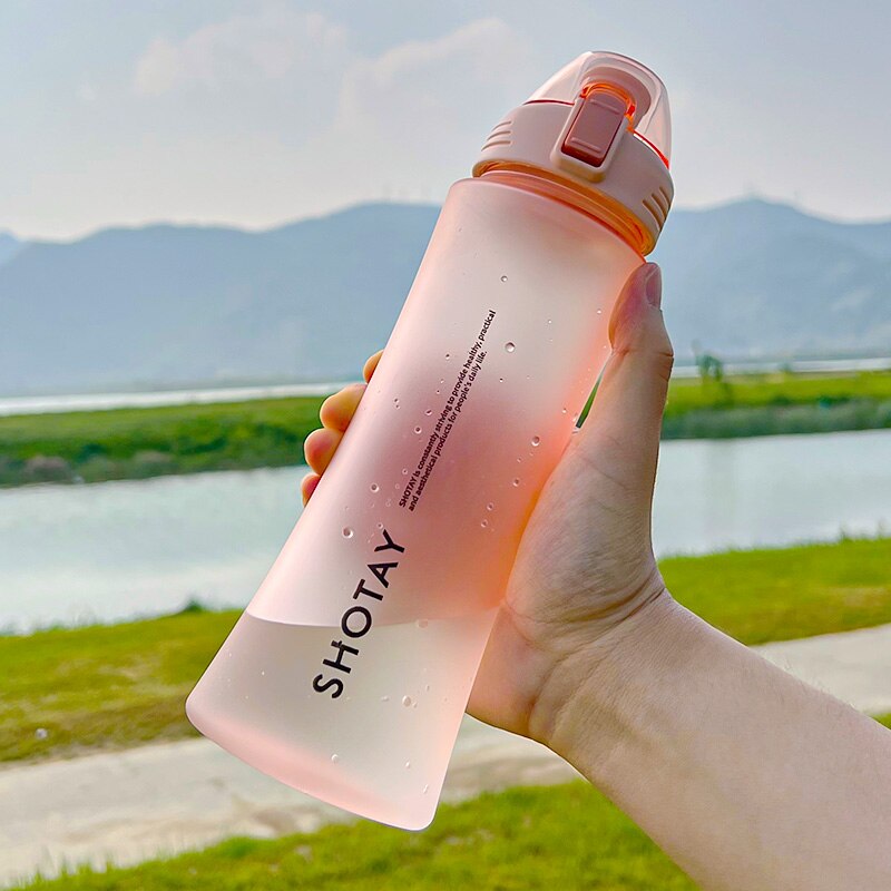 SHOTAY Water Bottle Drinking Bottle Outdoor Travel Portable Bottles Colorful Frosted Sport Bottle 500/660ml: 660ml / TGW001-Orange
