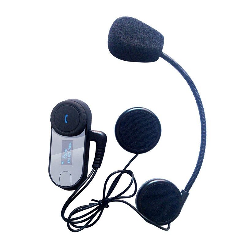 FreedConn T-COMSC Motorcycle Motorbike Helmet Bluetooth Intercom Interphone Headset,LCD (1pc with Soft Cable)