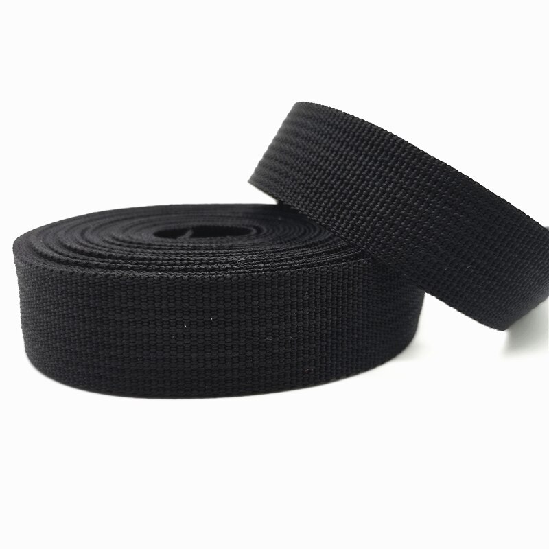 5 Meters 25mm PP Ribbon Belt Bag Webbing Pit Pattern Webbing Knapsack Strapping Sewing Bag Belt Accessories: Black