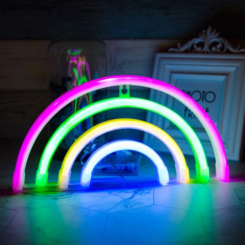LED Neon Licht met Lampjes Sexy Teken Ijs Neon Geel Cool Licht Kerst Partij Bar Winkel Art wanddecoratie: Rainbow