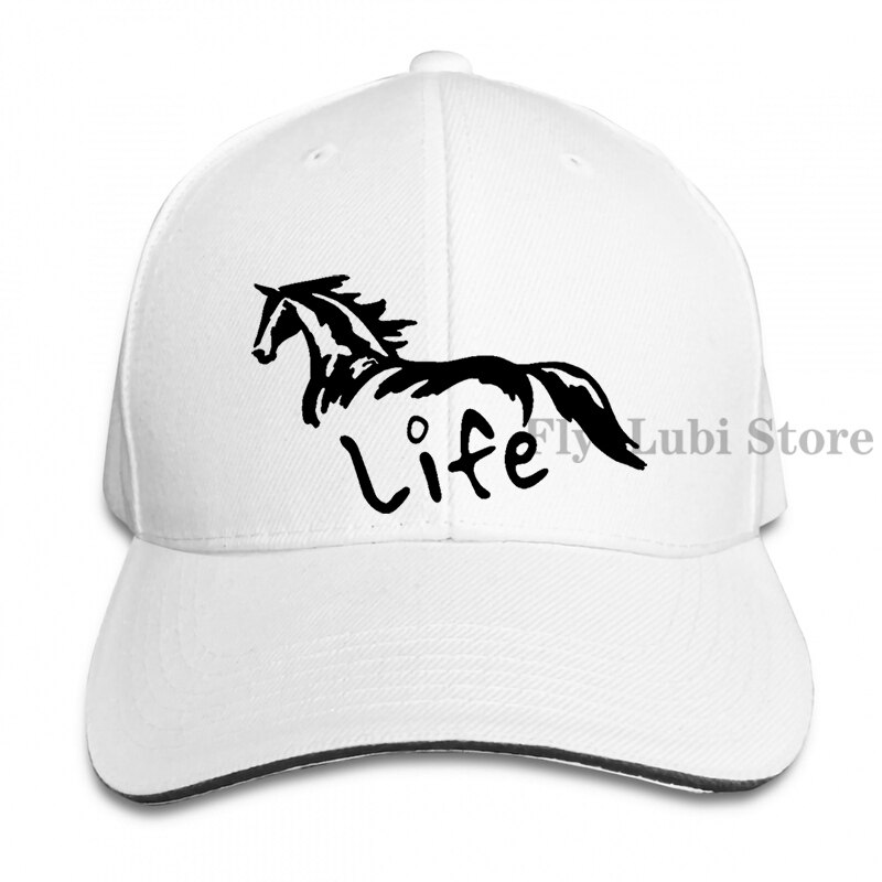 Horse Life Baseball cap men women Trucker Hats adjustable cap: 1-White