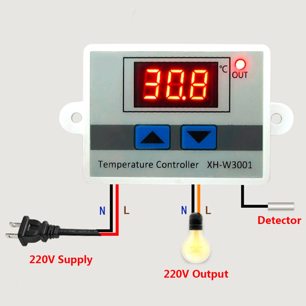 10A Thermostat Incubator Control Microcomputer Probe Weather Station Digital LED Thermometer Temperature Controller AC 12/24/220