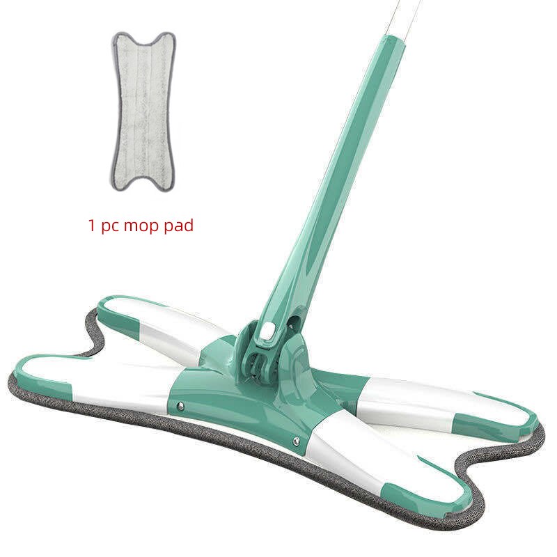 Balai serpillière plat de type X, outil de nettoyage ménager sans les mains, serpillière paresseuse, serpillière à 360 degrés: WHITE