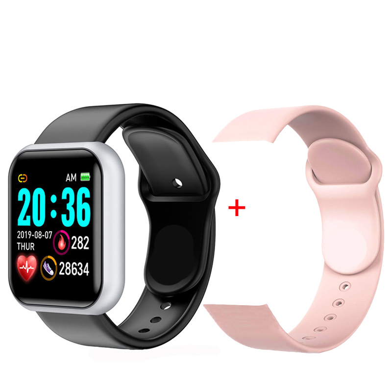 Y68 Bluetooth Frauen Sport Smartwatch Männer Wasserdichte Intelligente Uhr Herz Bewertung Monitor Clever Android Relogio Fitness Tracker reloj: Paket A