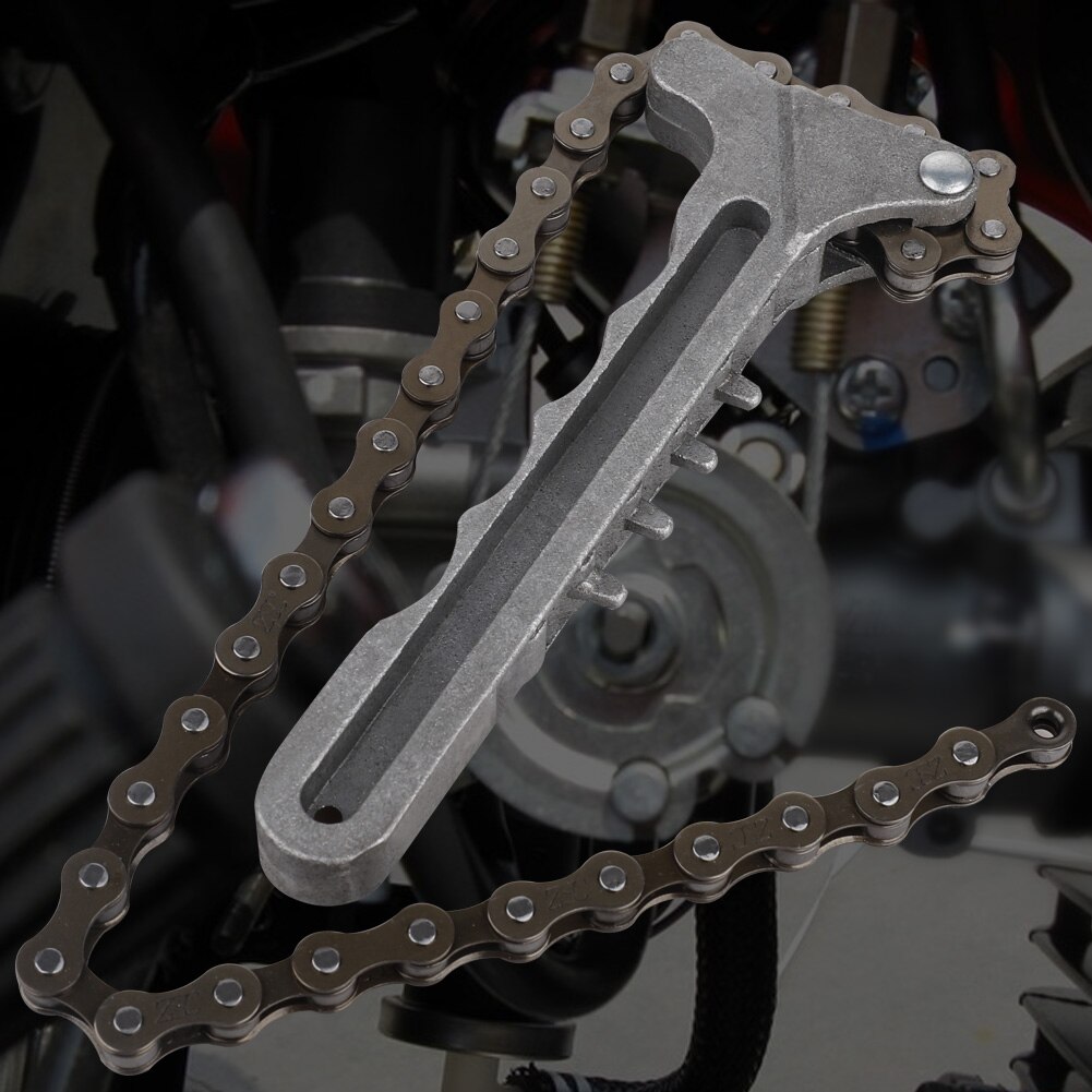 Adjustable Car Engine Oil Filter Chain Grip Wrench Spanner Remover Tools Plier with Wrench
