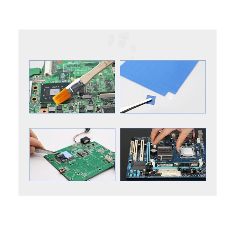 100pcs/set Thermal Pad GPU CPU Heatsink Cooling Conductive Silicone Pad 10mm*10mm*1mm Size for Laptop