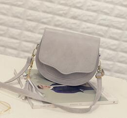 Pu Lederen Handtassen Vrouwen Handtas Omzoomd Macaron Stereotypen Schoudertas Messenger Shell Tas: Grijs