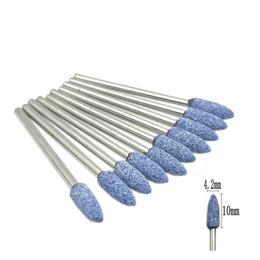 10pcs/set Dental Stone Grinder Polisher Burs 2.35mm Shank For Contouring Shaping Porcelain Dental Rotary Stone Polisher