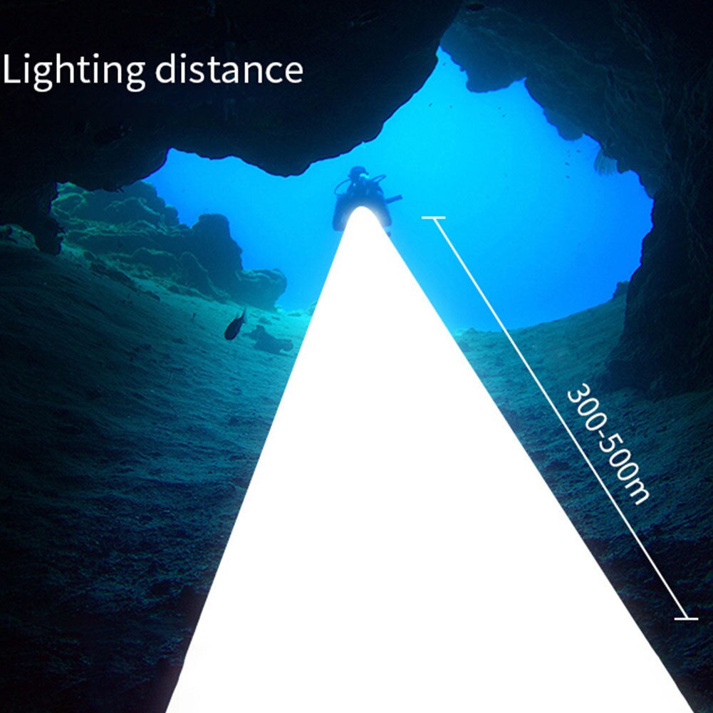 500w waterdichte fotografie-invullicht cob led duikzaklamp draagbare duiklamp onderwaterlamp met beugel