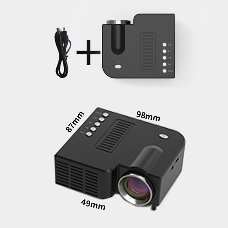 Mini Draagbare Led-Projector 1080P Home Cinema Theater Video Projectoren Usb Voor Mobiele Telefoon LHB99