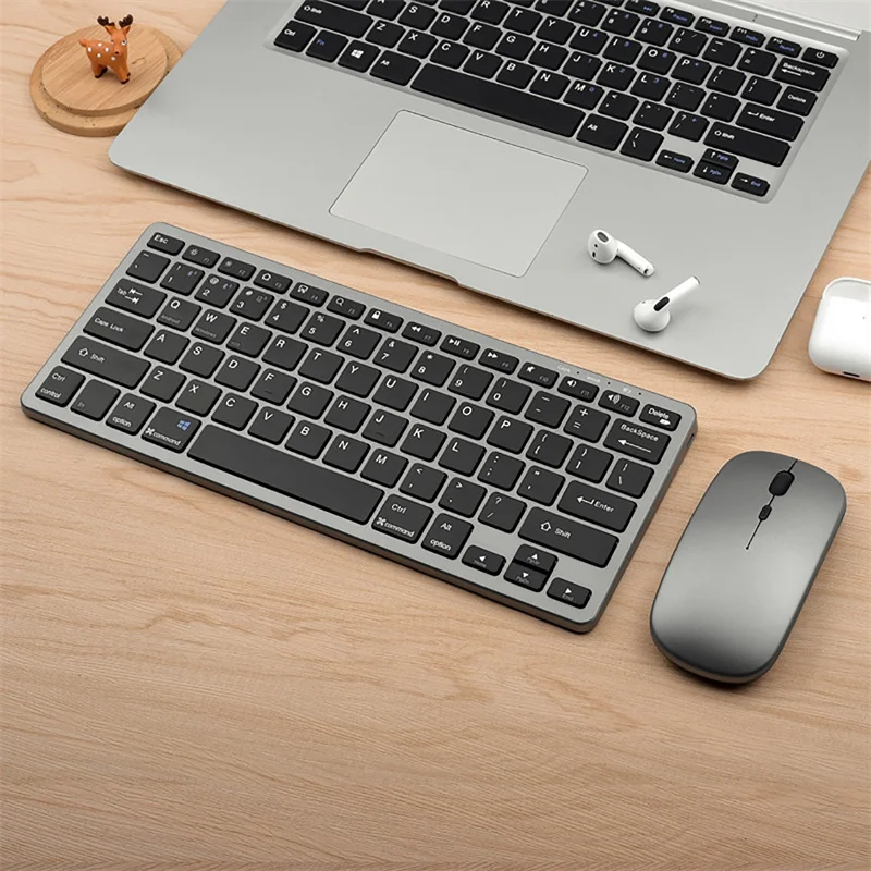 Bluetooth 5.0 & 2.4G Wireless Tastatur und Maus Combo Mini Multimedia Tastatur Maus für Computer Laptop PC iPad Macbook Android: Gold