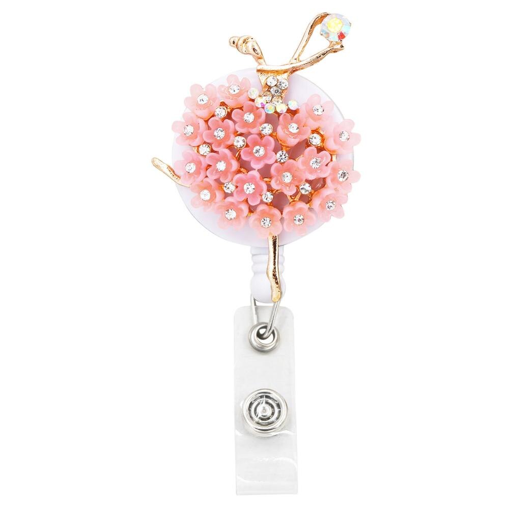 Animal Retractable Badge Holder with Alligator Clip Retractable Cord ID Badge Reel Fox Dress Girl Horse Style: K53