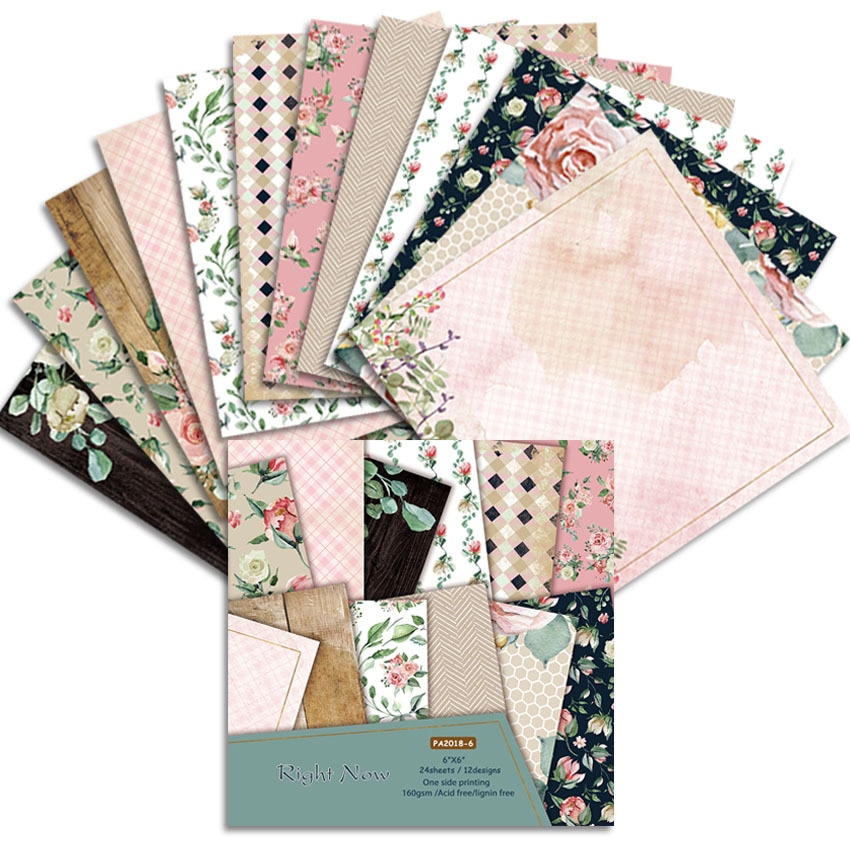 24 Sheets 6 &quot;X6&quot; Papier Nu Bloem Pak Patroon Creatieve Scrapbooking Papier Pack Handgemaakte Ambachtelijke Papier Ambachtelijke achtergrond Pad