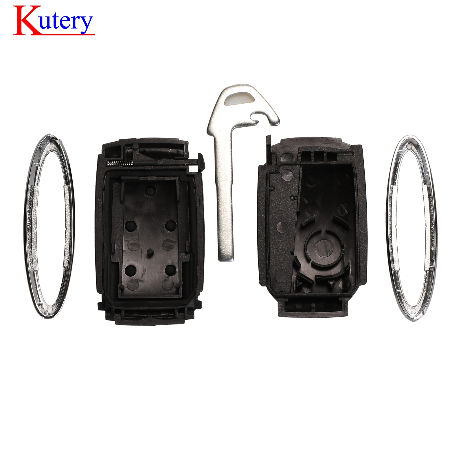 kutery 5 Buttons Key Fob Shell For Jaguar X XF XK XKR Remote Smart Prox Case Housing + Blade Replacement