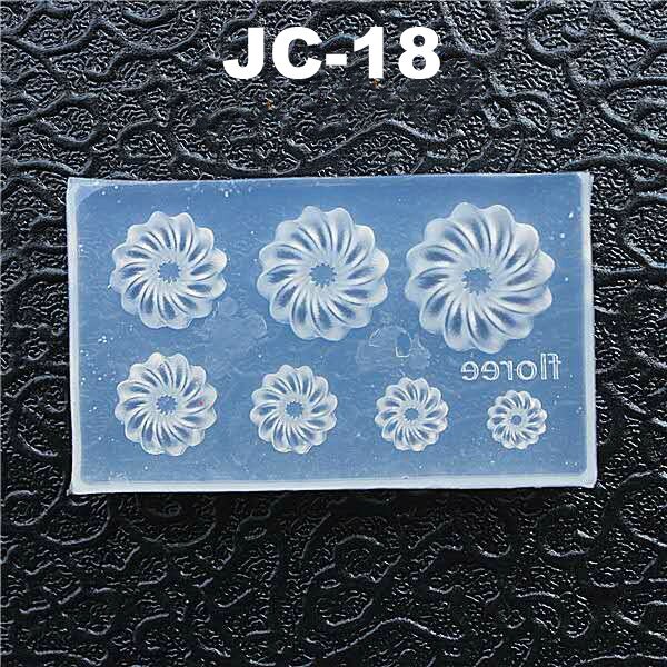 3D Carving Silicone Mold Nail Stamping Camellia/Shell/Bow Tie/Star Pattern DIY UV Gel Acrylic Crystal Nails Template 3 Style: JC-18