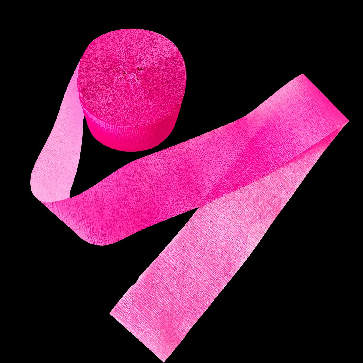 1Roll Glow Party Crêpepapier Streamer Roll Fluorescerende Streamers Voor Hen Bachelor Afstuderen Bruiloft Verjaardagsfeestje Decoraties: Rose pink