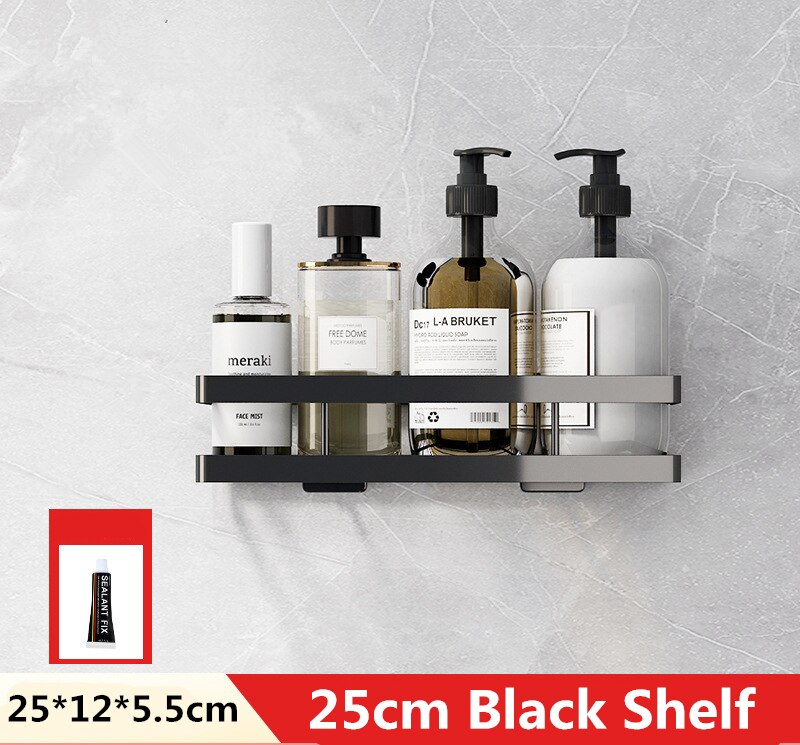 Mensola per bagno senza chiodi bagno doccia shampoo sapone mensole cosmetiche cucina mensola angolare accessori per il bagno 20-50cm: 25cm