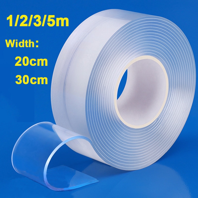 1/2/3/5m Reusable Double-Sided Adhesive Tapes Transparent Traceless Nano Tape Glue Waterproof Tape For Bathroom Kitchen Office