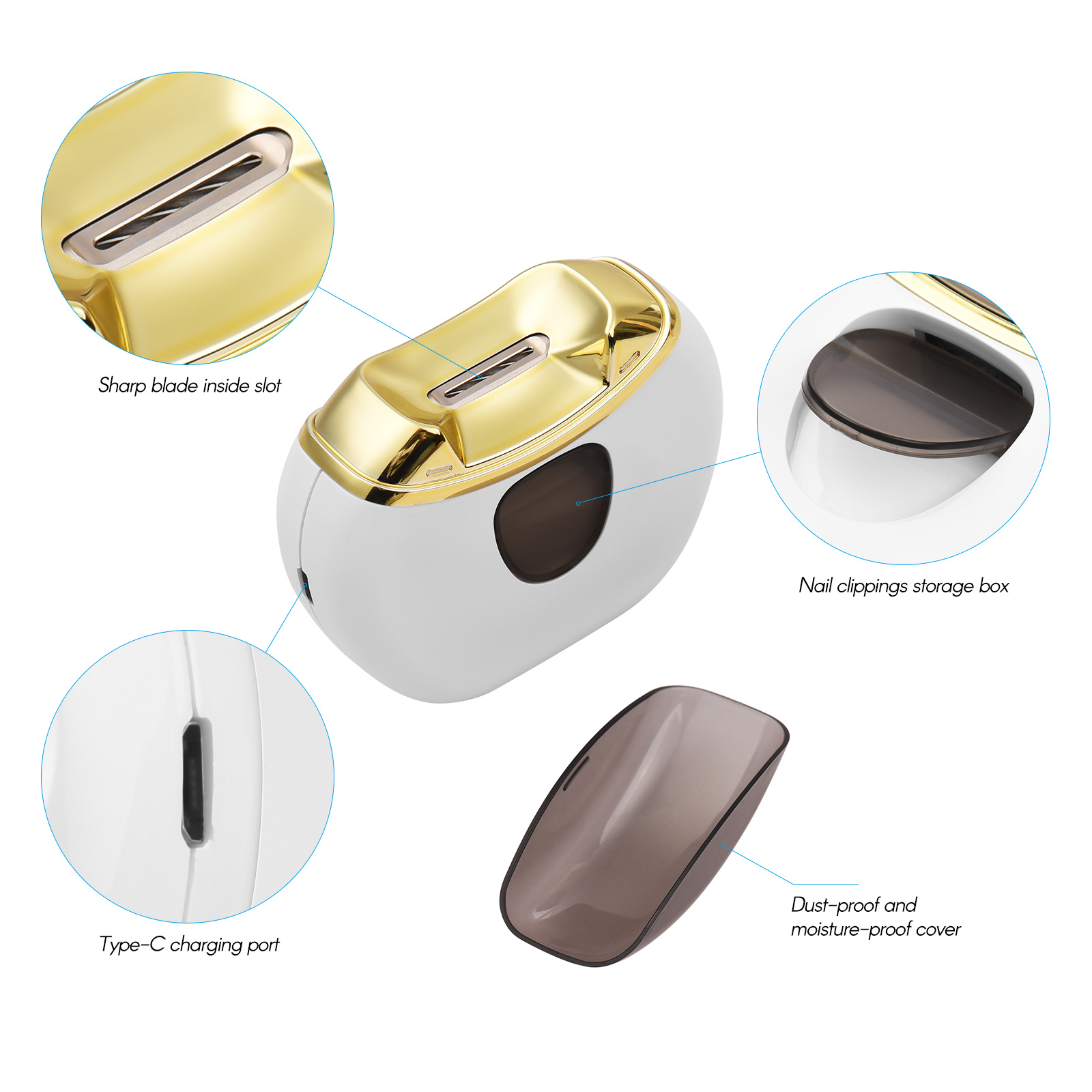 Professionele Elektrische Nagelknipper Automatische Nagelvijlen Nail Trimmer Met Nail Brush Nail File Voor Baby Kids Volwassenen Ouderen