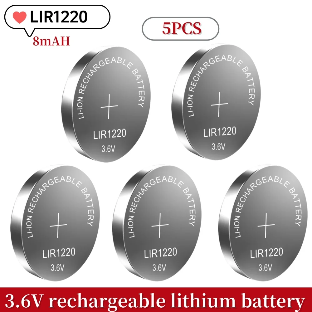 Gute 1-10PCS LIR1220 1220 3,6 V Lithium-Batterien lade Akku austauschbare 3V cr1220: green