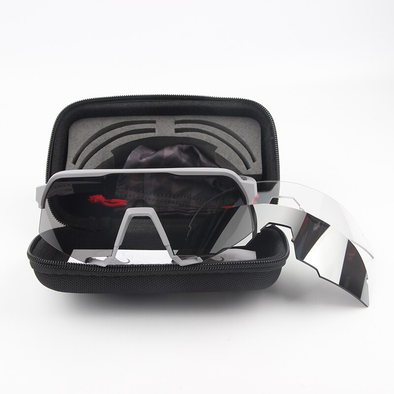 S3 Cycling sunglasses peter sagan Sports Bike Cycling Goggles Sunglasses UV400 Eyewear 3Lens bike accessories: S3gray