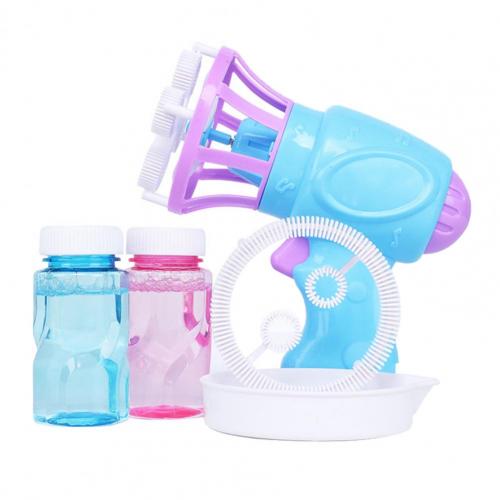 Bubble Blower Electric Long Lasting Plastic Double Bubble Blower Fan for Kids: Blue
