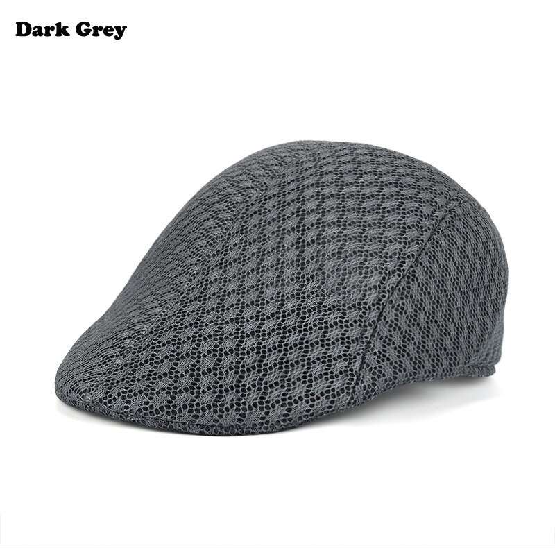 Outdoor Golf Beret Cap Flat Cap Casual British Style Peaked Cap Golf Hat Breathable Mesh Running Tourist Golf Hat For Men Women: Dark Grey