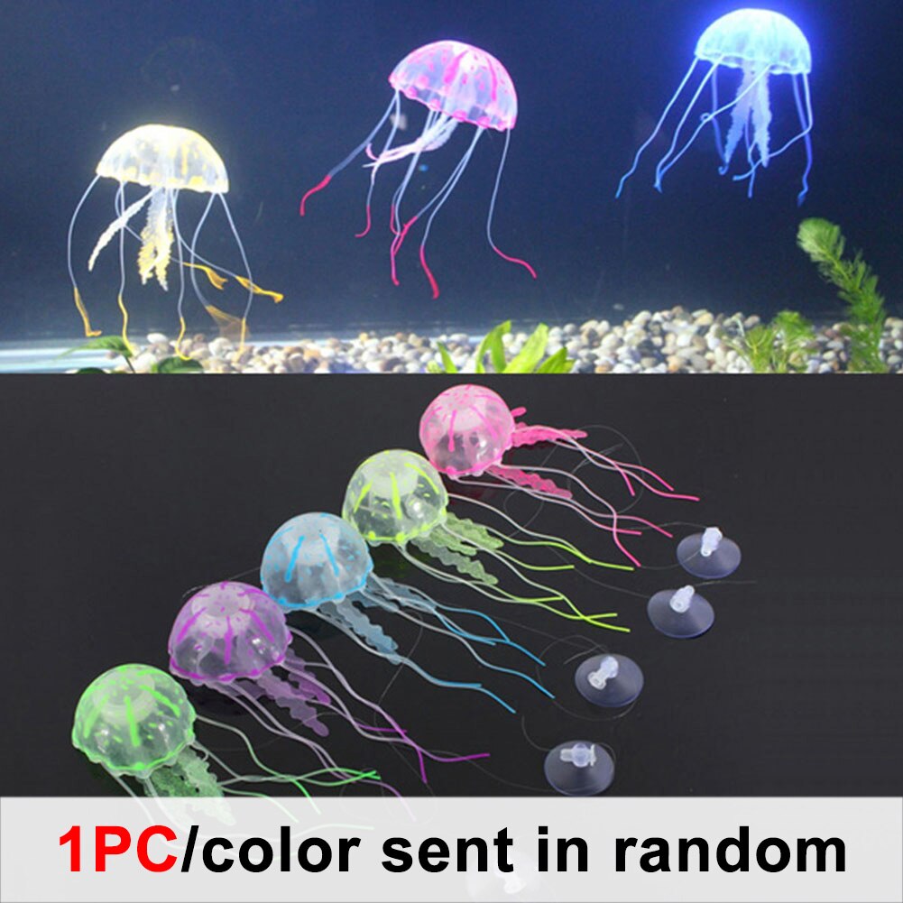 Water Tank Artificial Jellyfish Silicone Safe Aquarium Vivid Luminous Decoration Lifelike