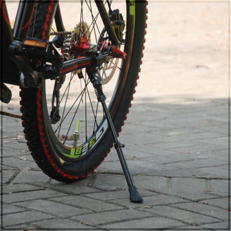 Sort aluminium cykel kickstand fjeder enkelt ben passer til 16 20 24 26 700c cykel stativer kick står cykling sidestay