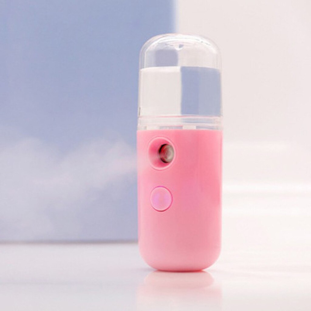 Mini Portable USB Rechargeable Nano Mister Humidifier Cooling Mist Face Humidifier Eyelash Extensions Sprayer Facial Device: 1 Pink