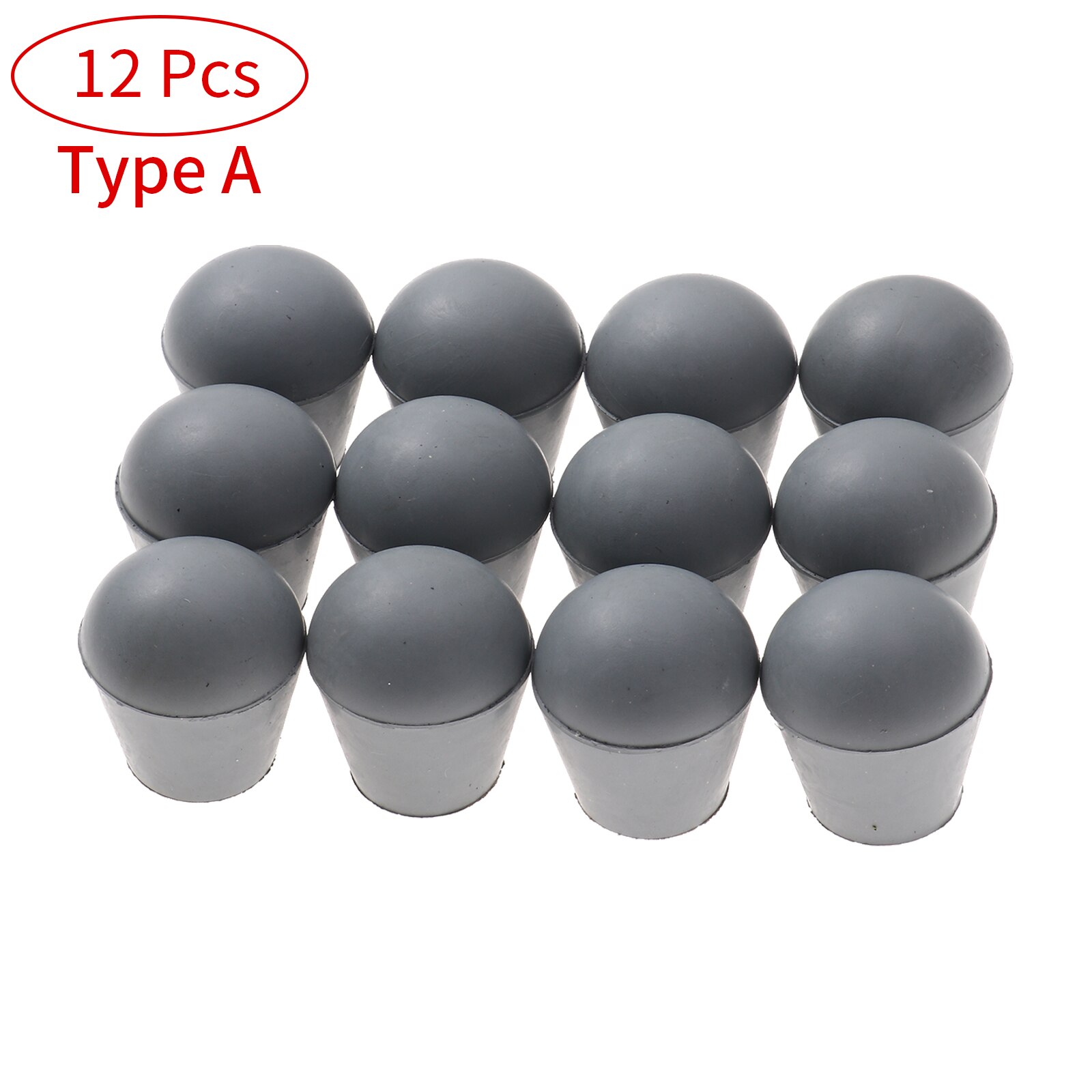 12 Round Table Leg End Caps Steel Chair Tube Plugs Anti Slip Rubber Feet Cups Furniture Foot Tip End Covers Legs Floor Protector: Gray A