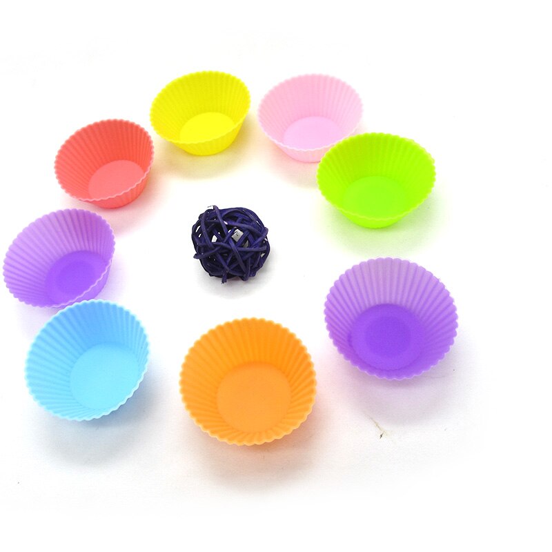 12 Pcs Silicone Cupcake Liner Bakken Cup Silicon Muffin Bakvormen Bakken Tools Voor Gebak Gebak Accessoires Bakvorm