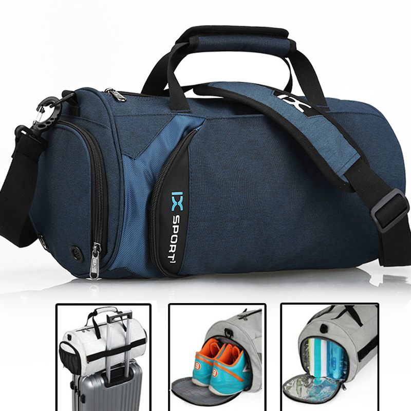 IX-bolsa de gimnasio grande para hombre, bolsas de Fitness, entrenamiento seco y húmedo, Yoga, zapatos, bolsos de hombro de viaje, bolsa de natación multifunción para entrenamiento