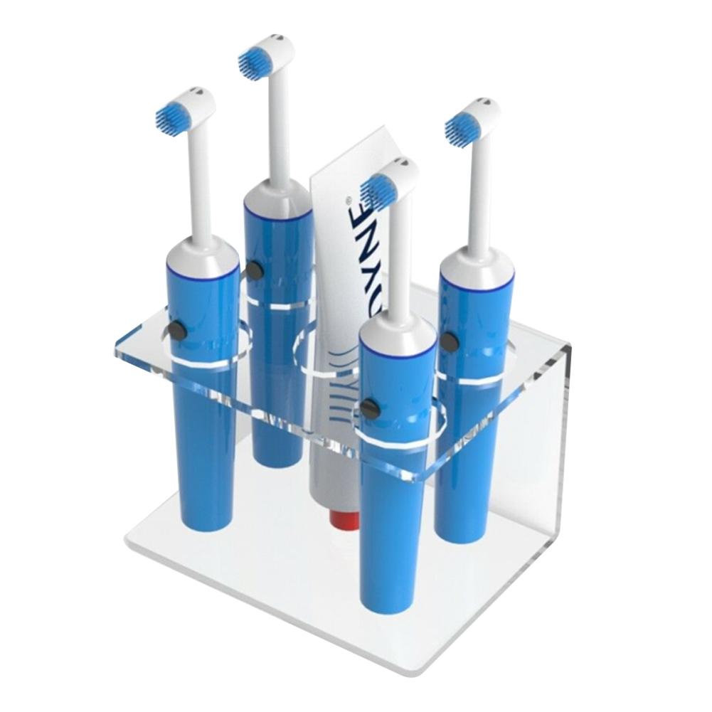 Acryl Arbeitsplatte Zahnpasta Lagerung Gestell Elektrische Augenbraue Bleistift machen-hoch Pinsel Schlecht Lagerung Halfter mit 4 Zahnbürste Löcher: klar