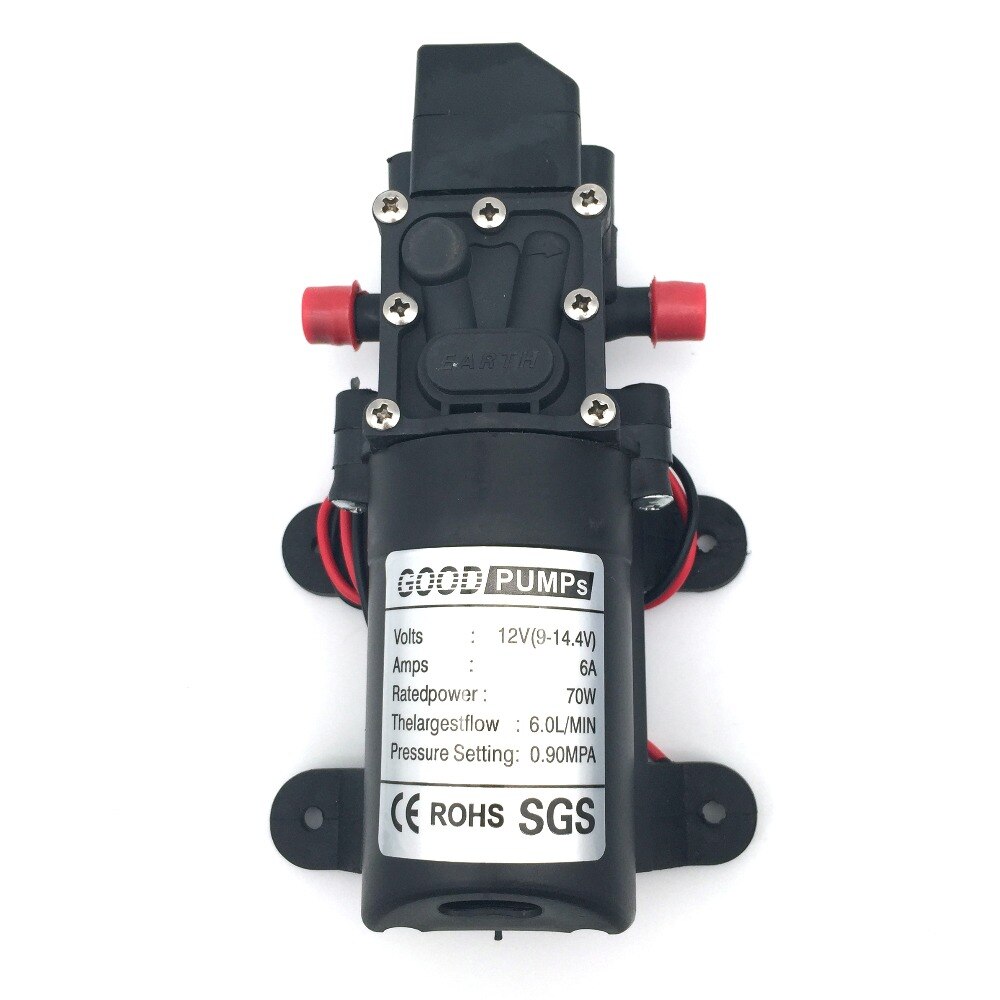 DC12V 70W Electric Diaphragm Water Pump 6L/Min 130PSI High Pressure Self Priming Pump for Water Diaphragm Pump
