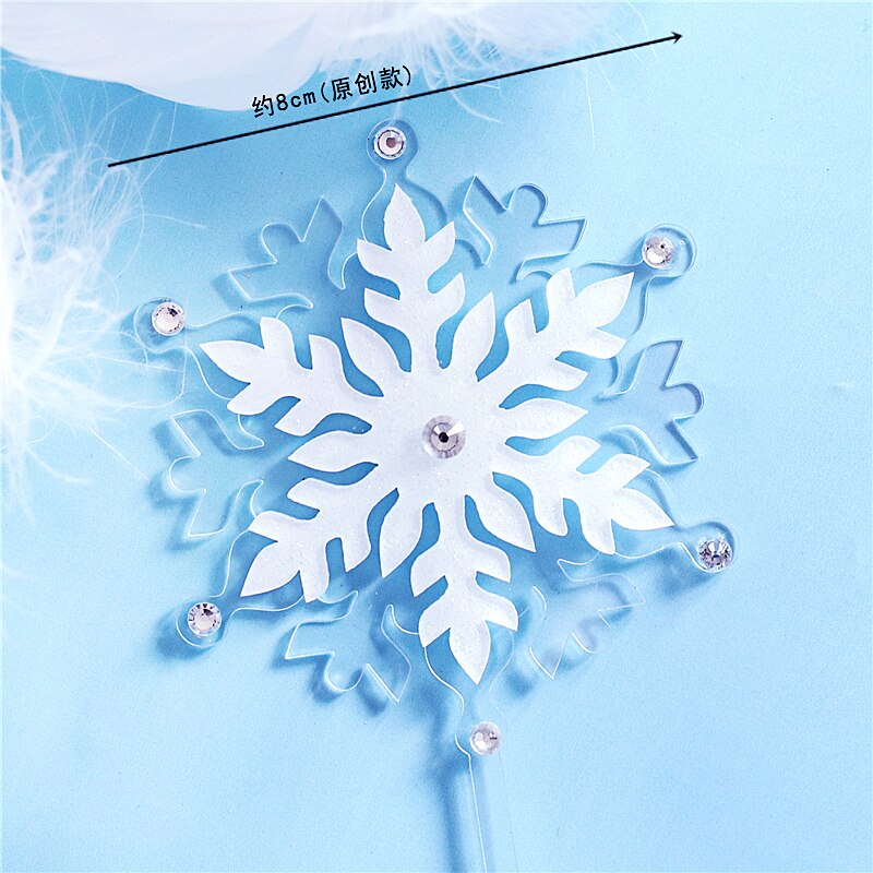 yarn Christmas Tree Elk Snowflake Cake Topper for Birthday Party Decor Star Baking Supplies Dessert: Large B