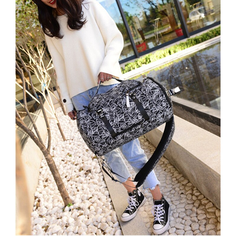 Bekende merken canvas dames reistassen voor dames met grote capaciteit, reisrugzak voor dames, multifunctionele crossbody tas